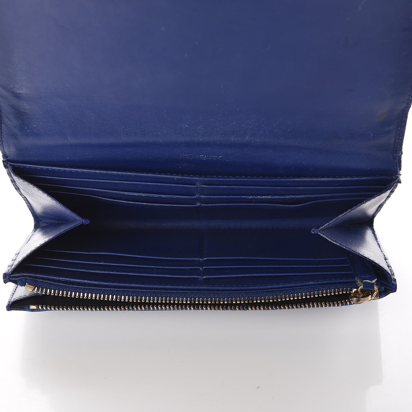 Patent Belle De Jour Flap Wallet Blue