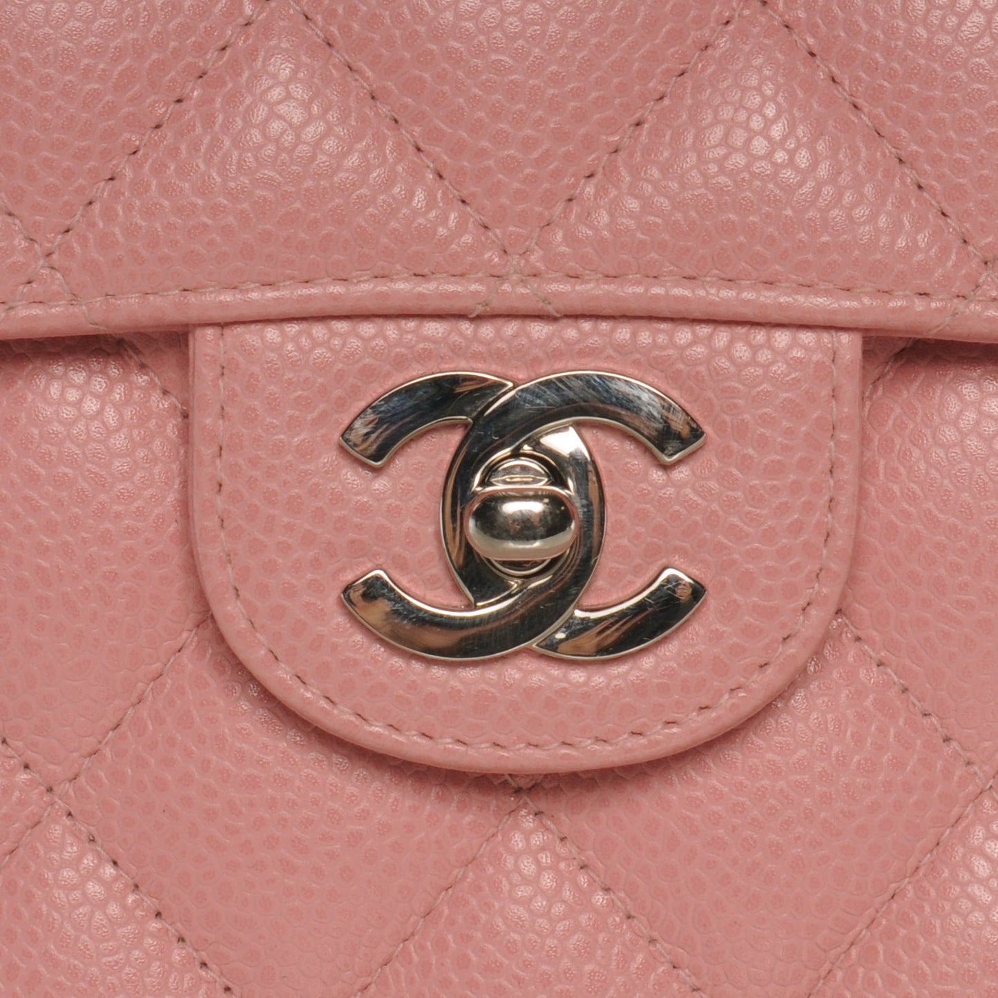 Caviar Jumbo Single Flap Pink