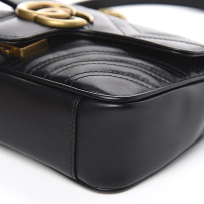 Gucci Calfskin Matelasse Mini GG Marmont Shoulder Bag Black 10 of 10