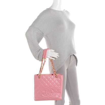 Chanel Caviar Quilted Petit Shopping Tote PST Pink 2 of 7