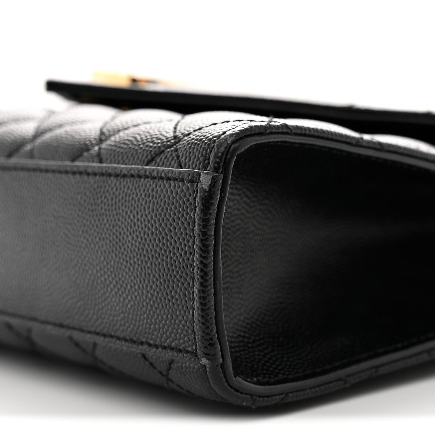 Saint Laurent Grain De Poudre Textured Mixed Matelasse Triquilt Medium Monogram Satchel Black 10 of 10