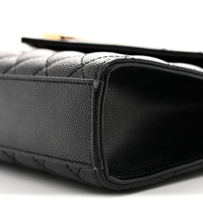 Saint Laurent Grain De Poudre Textured Mixed Matelasse Triquilt Medium Monogram Satchel Black 10 of 10