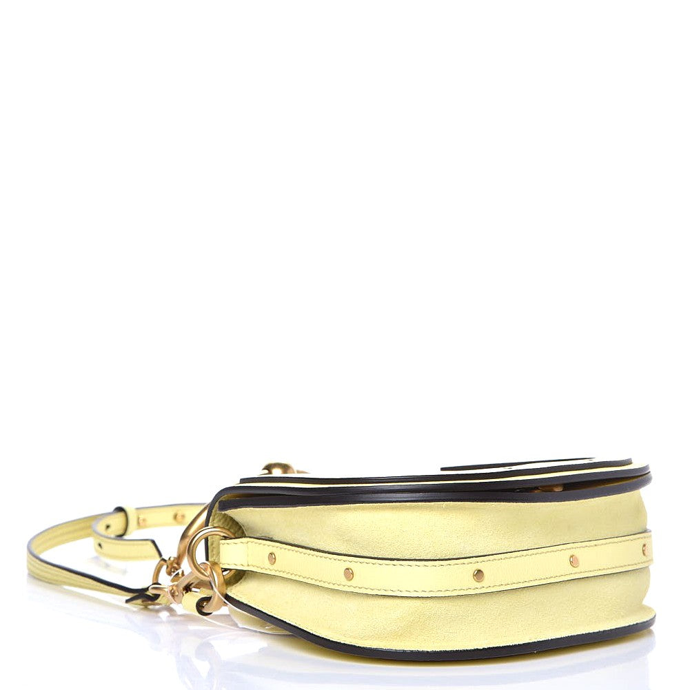 Calfskin Suede Small Nile Bracelet Bag Lemonade