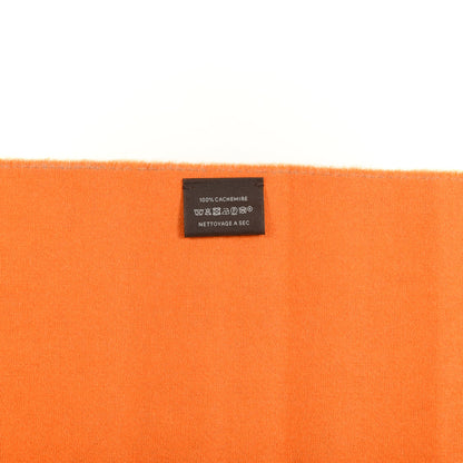 Hermes Cashmere Casaque Chevron Muffler Camel Mandarine 2 of 3