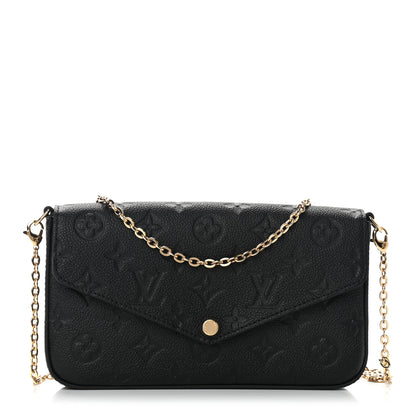 Louis Vuitton Empreinte Pochette Felicie Chain Wallet Black 3 of 9