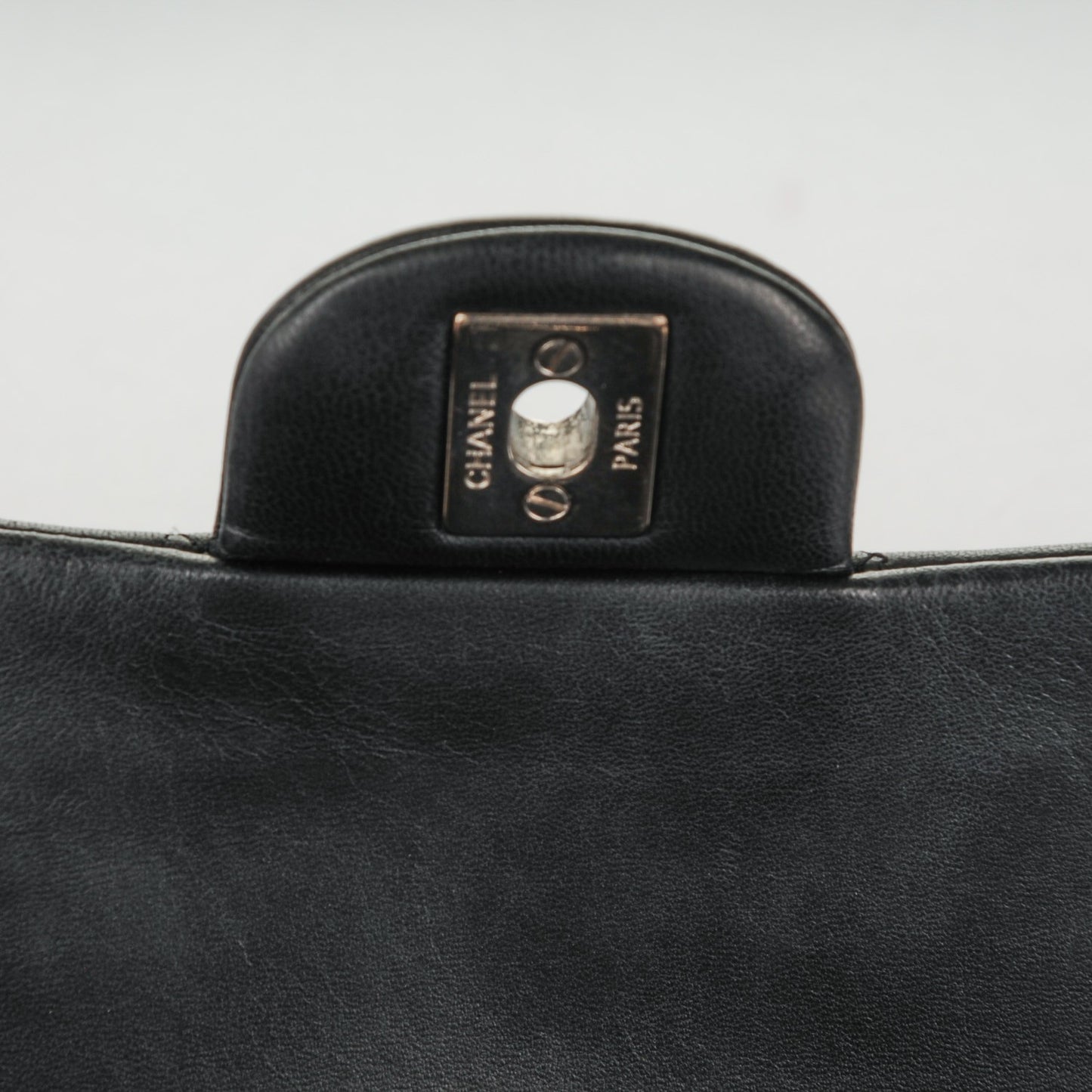 Lambskin Quilted Medium Double Flap Black