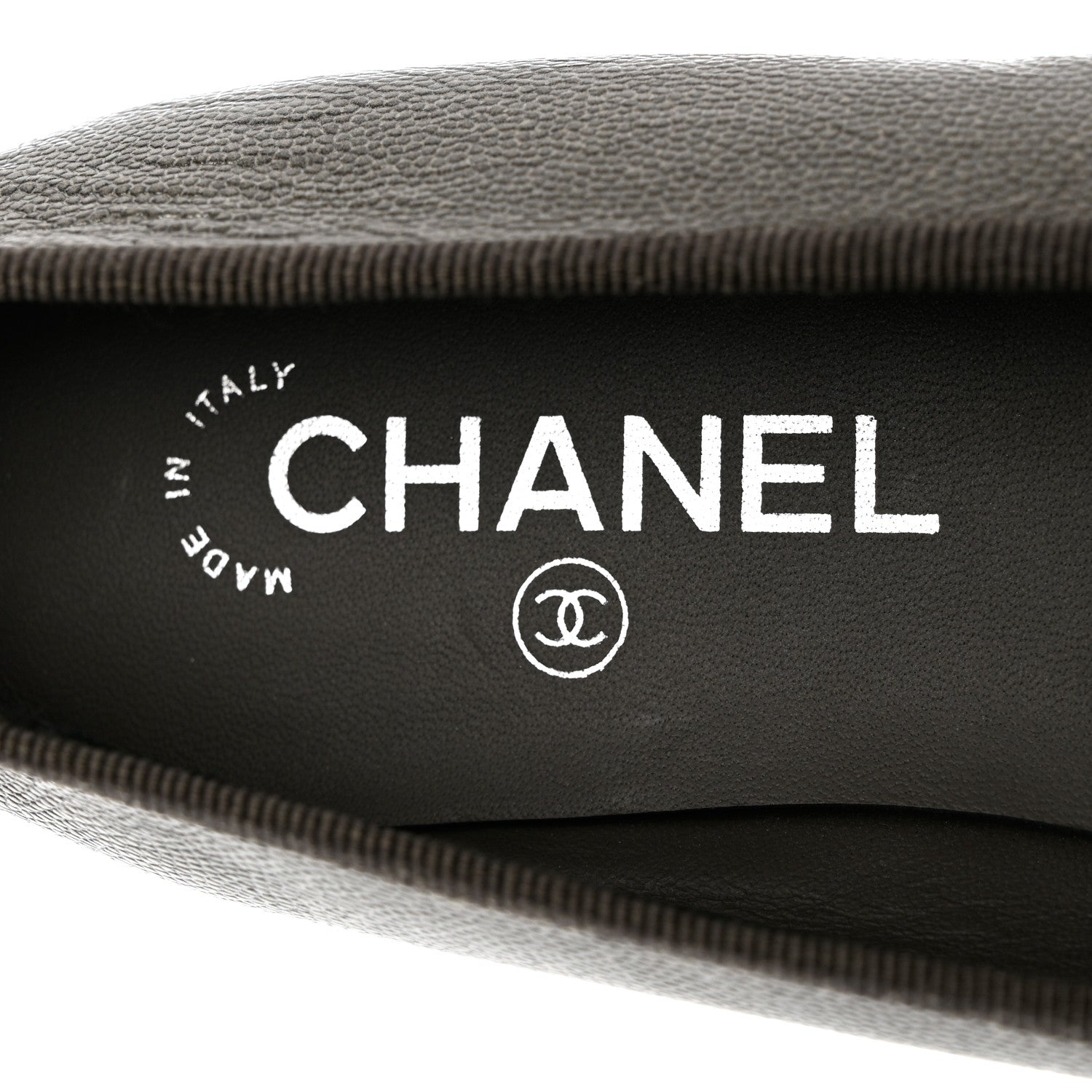 Chanel Metallic Caviar CC Cap Toe Ballerina Flats 40 Silver 7 of 10