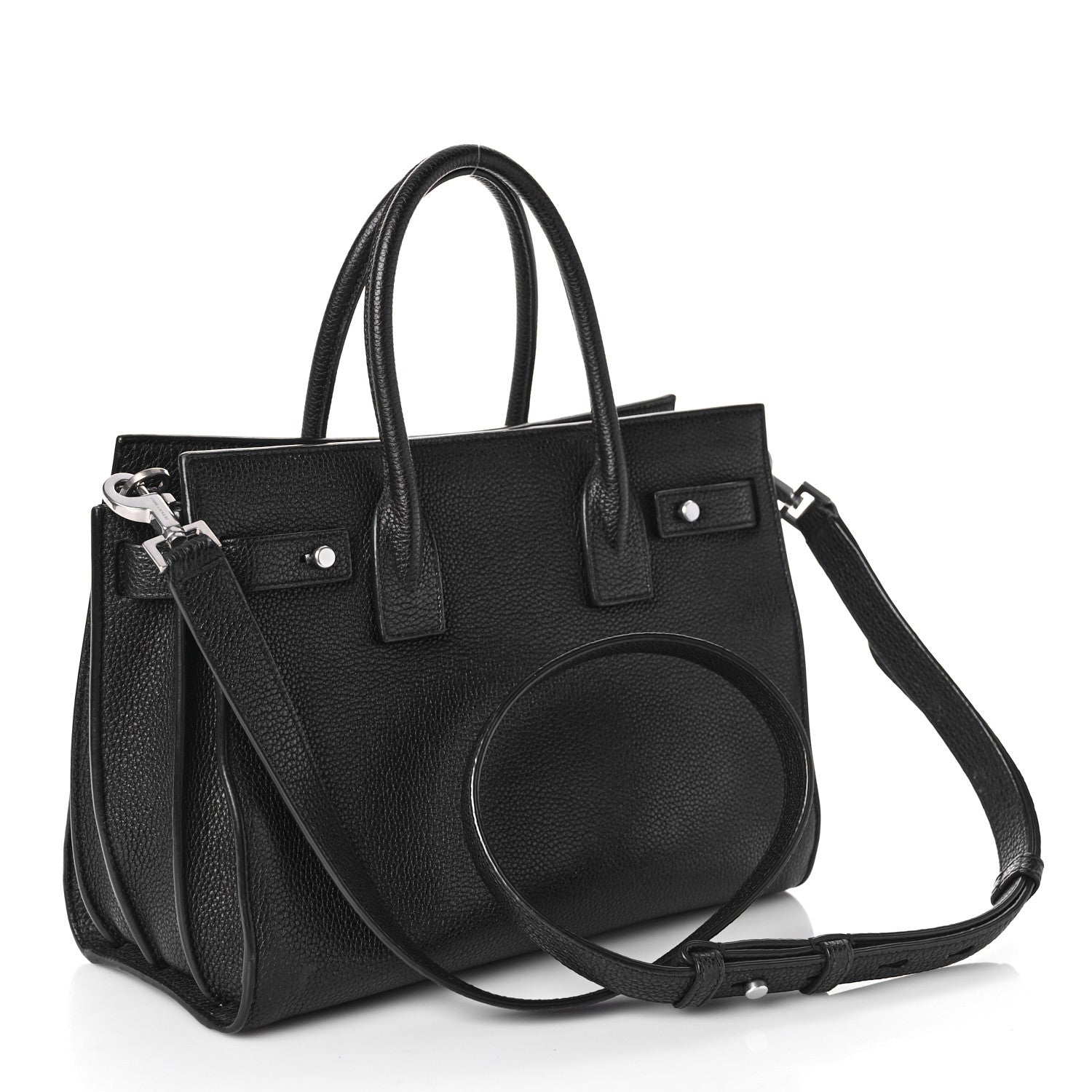 Saint Laurent Grained Calfskin Baby Sac De Jour Souple Black 4 of 10