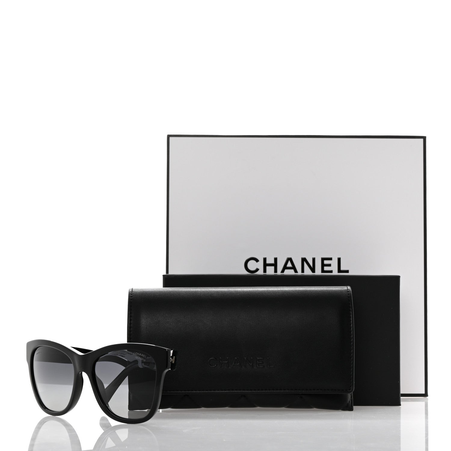 Chanel Acetate Polarized Square CC Sunglasses 5380 Black 9 of 9