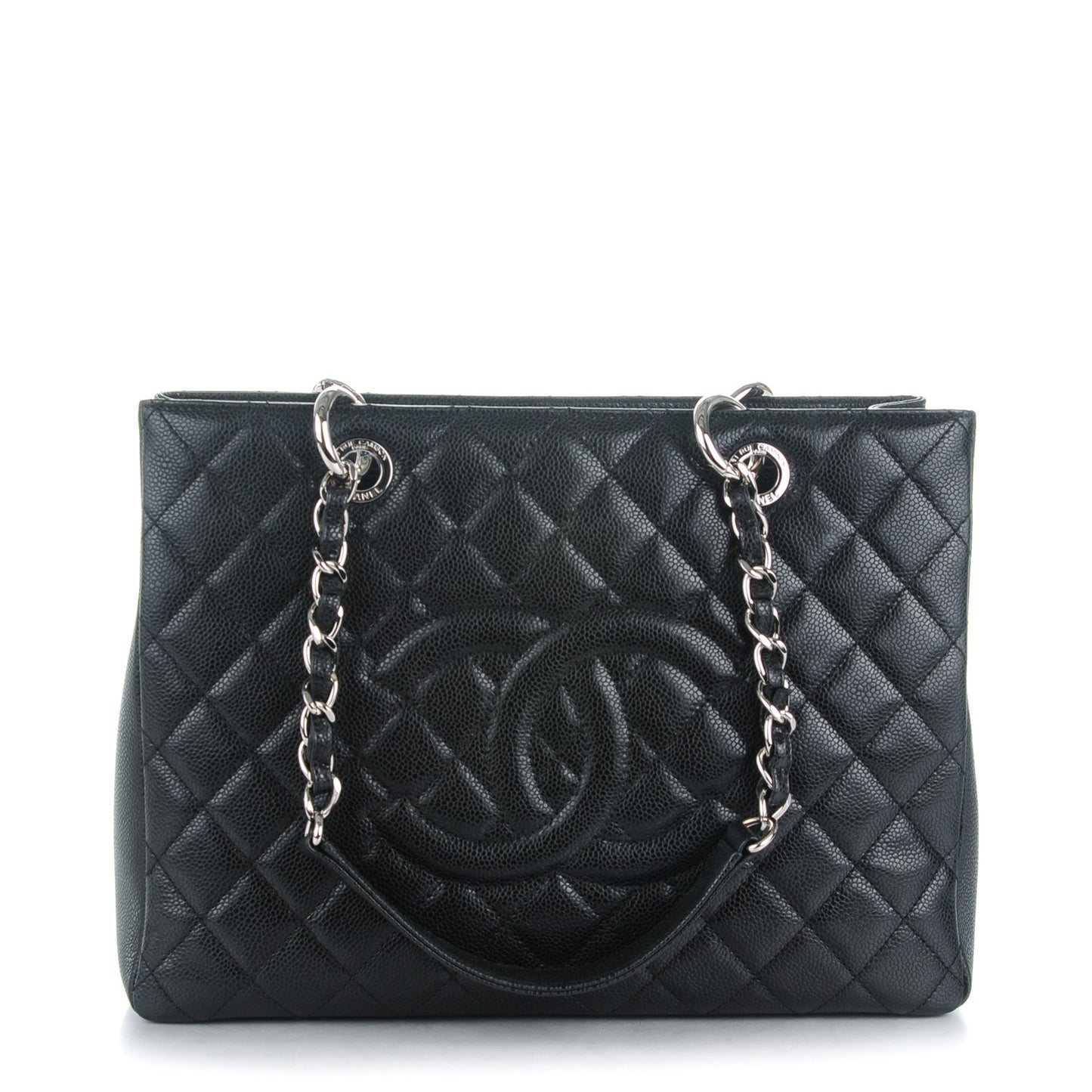 Caviar Quilted Grand Shopping Tote GST Black