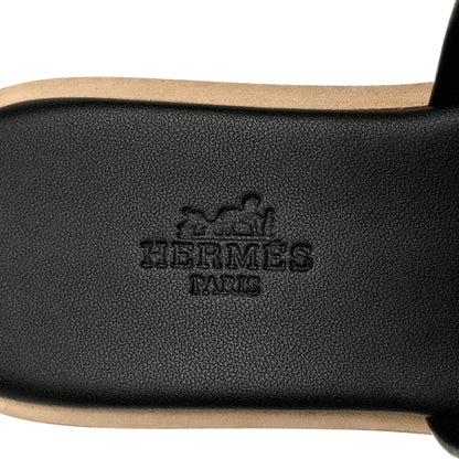 Hermes Calfskin Cork Eze 30 Sandals 35 Black 7 of 9