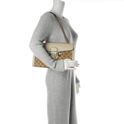 Gucci Monogram Margaux Calfskin Medium Emily Chain Shoulder Bag Beige Ebony Mystic White 2 of 7
