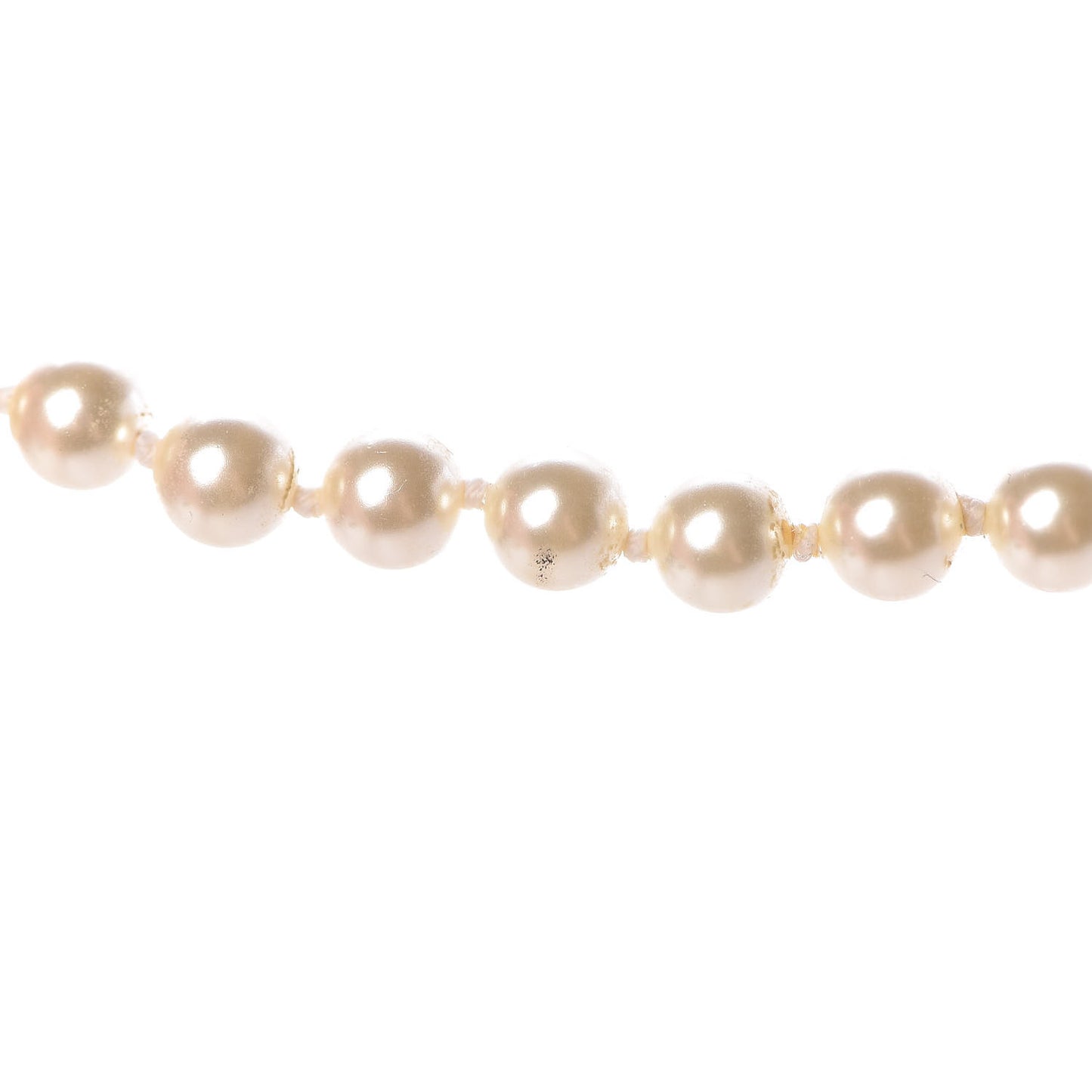 Pearl Crystal Long CC Necklace Gold Black