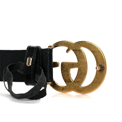 Gucci GG Supreme Monogram Matte Plutone Calfskin Double G 30mm Belt 85 34 Beige Ebony Black 8 of 9