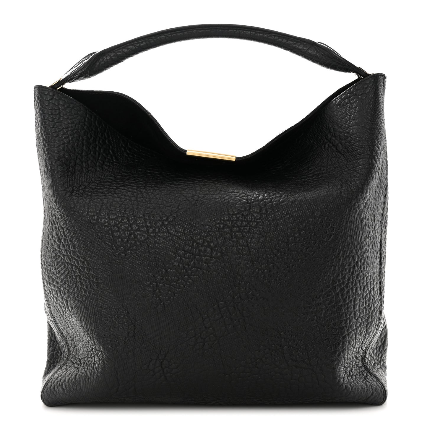 Heritage Grain Check Embossed Medium Lindburn Hobo Black