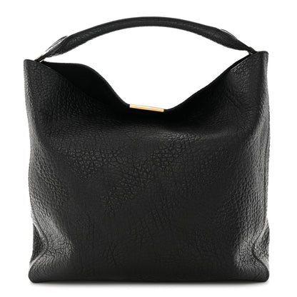 Burberry Heritage Grain Check Embossed Medium Lindburn Hobo Black 1 of 12