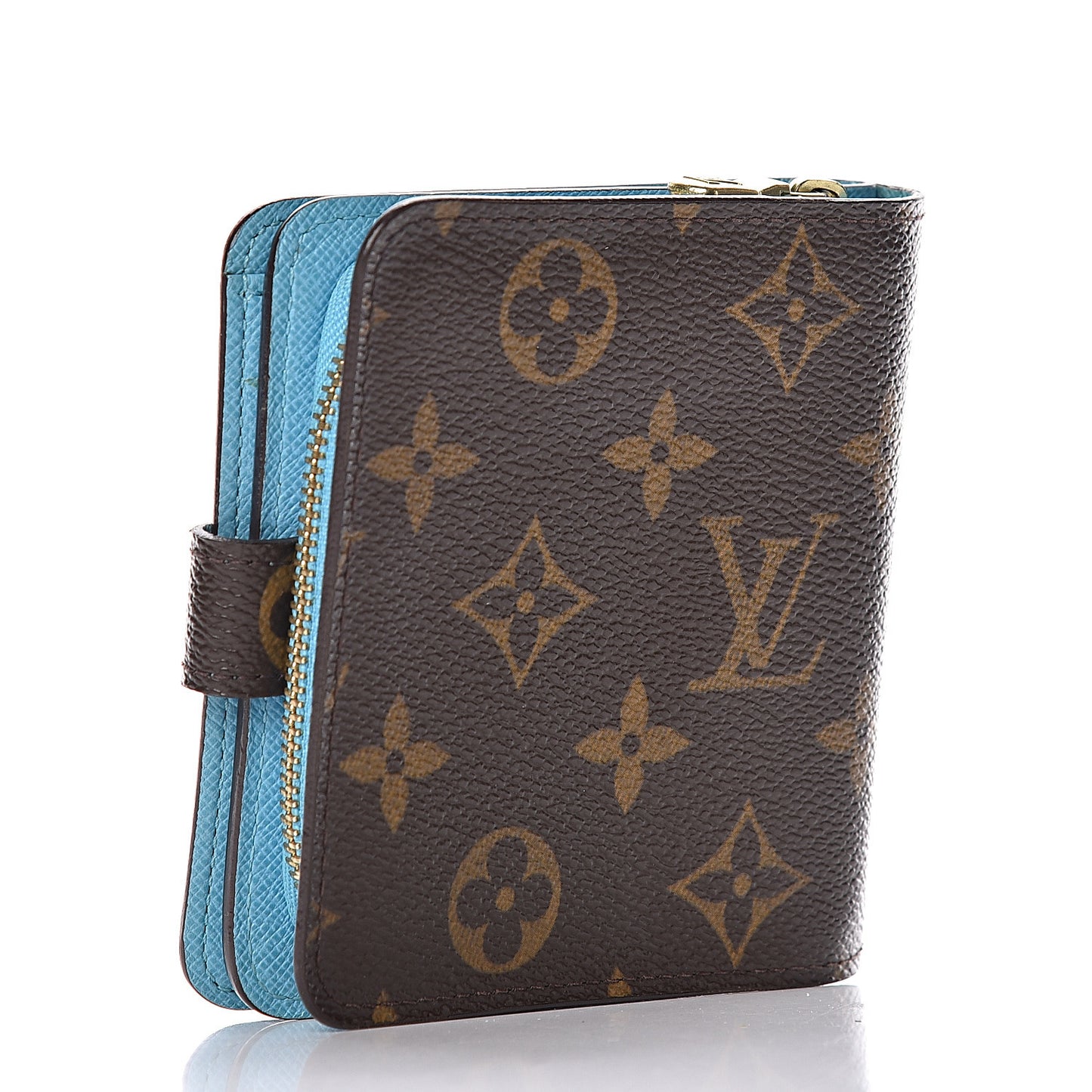Monogram Groom Compact Zip Wallet Blue