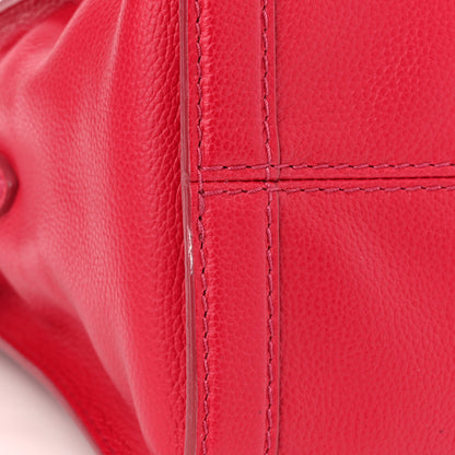 Alexander McQueen Pebbled Calfskin Small Skull Padlock Zip Around Tote Red 12 of 15