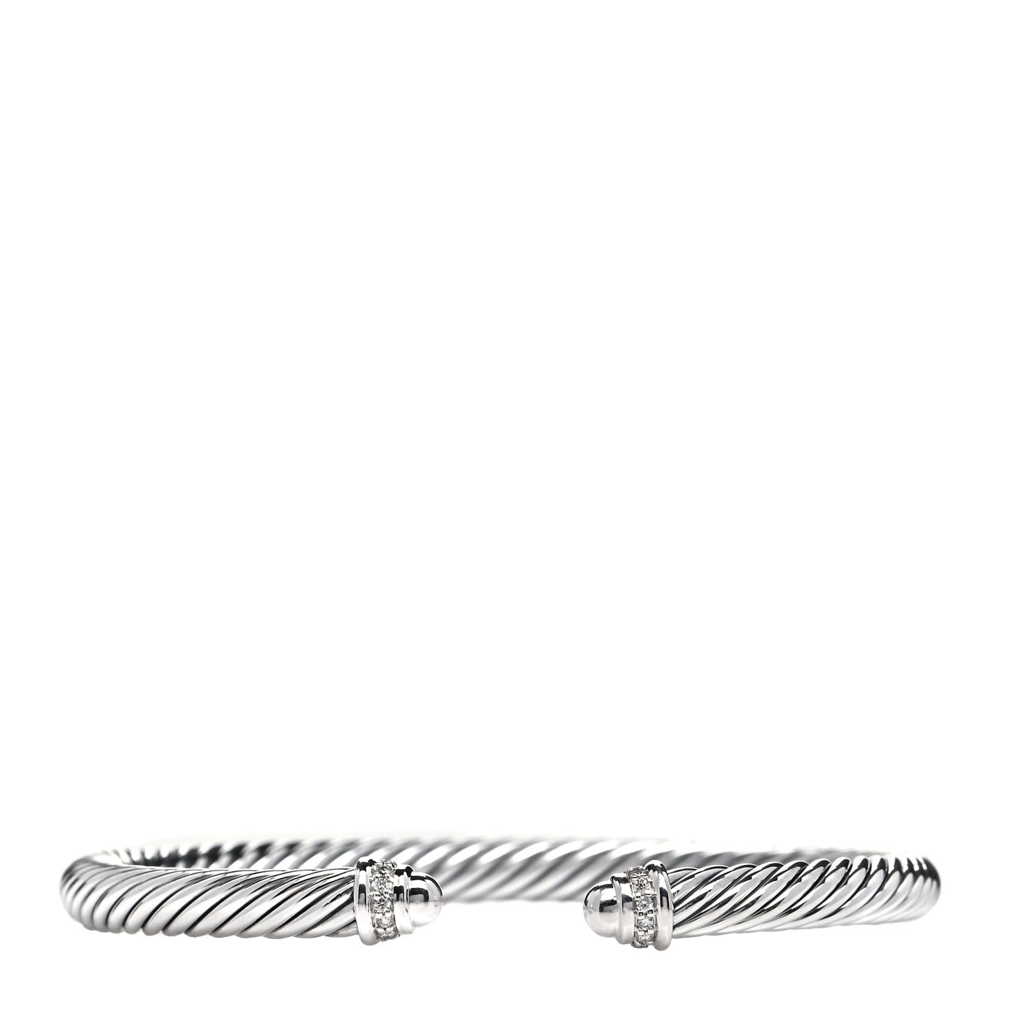 Sterling Silver Diamond 5mm Cable Classics Dome Bracelet