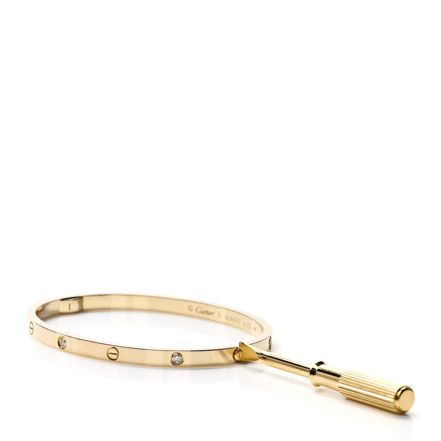 18K Yellow Gold 6 Diamond Small LOVE Bracelet 16
