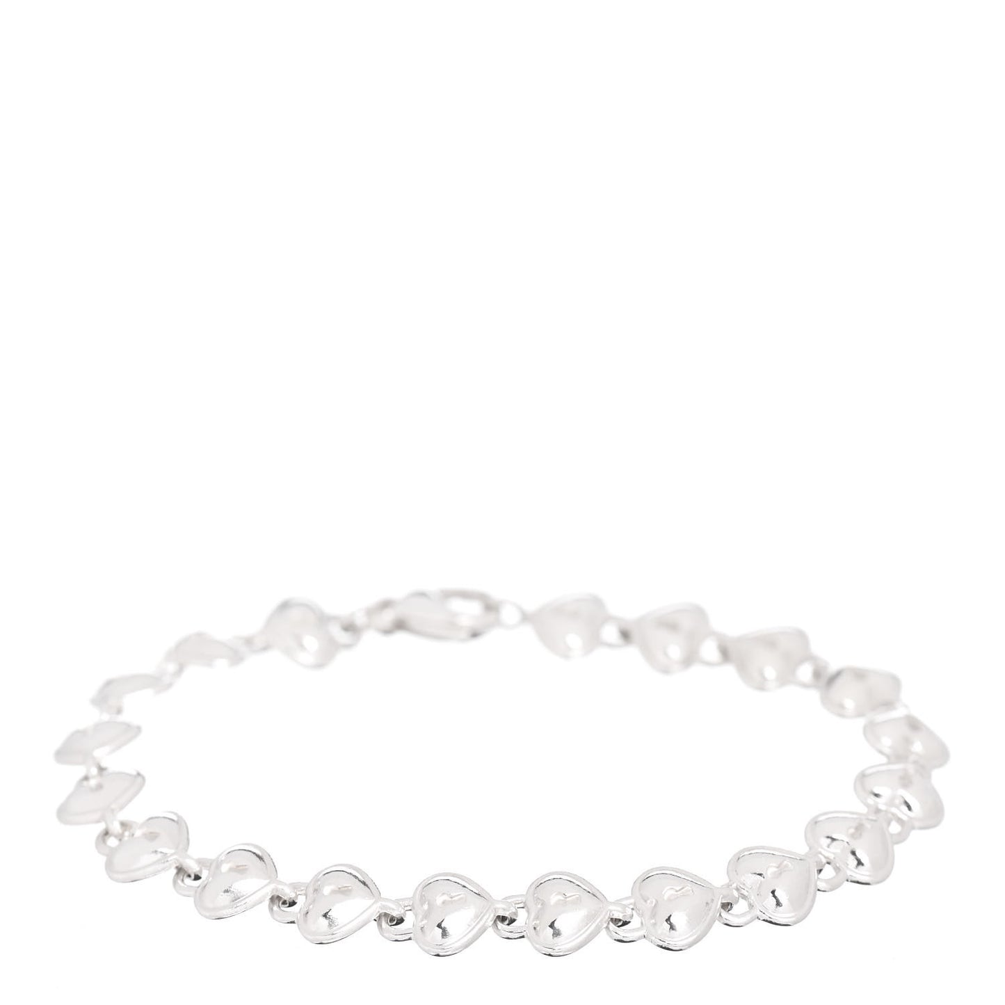 Sterling Silver Heart Lock Link Bracelet