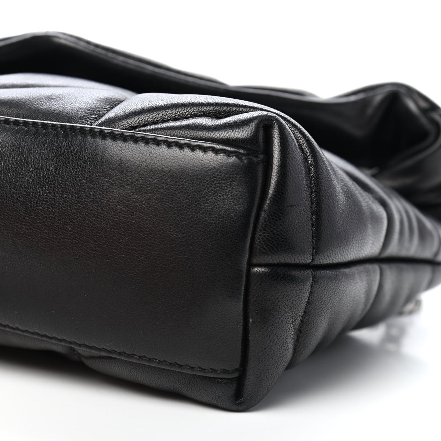 Lambskin Quilted Toy Loulou Puffer Monogram Chain Satchel Black