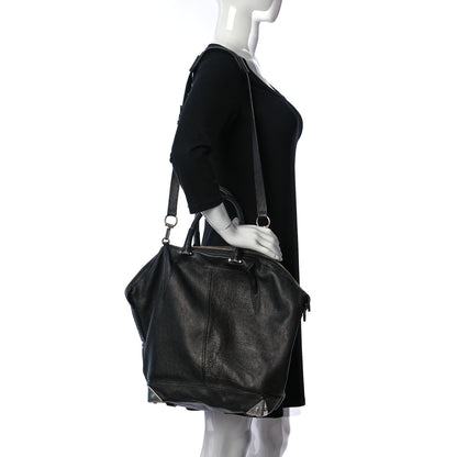 Alexander Wang Pebbled Calfskin Large Emile Black Silver Hardware 2 of 26