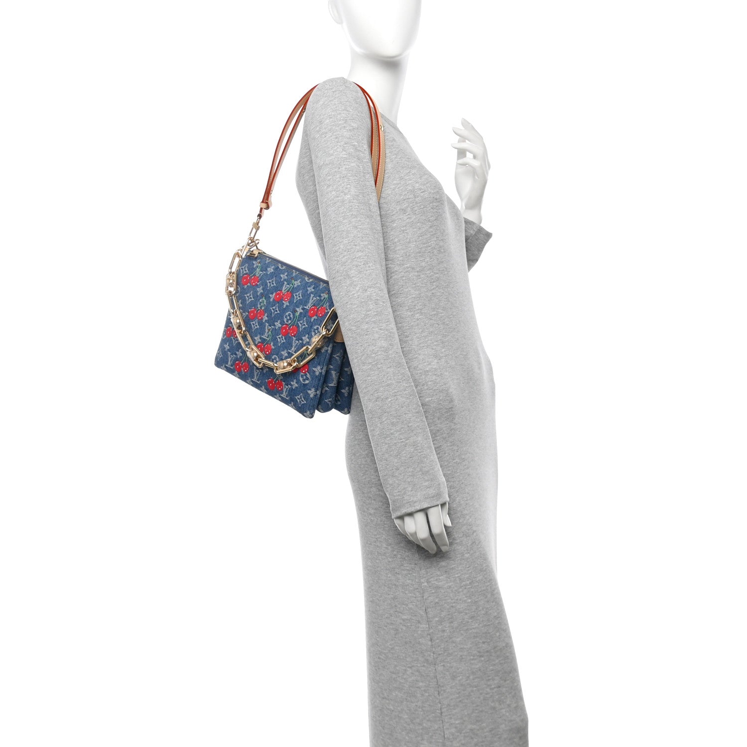 Louis Vuitton LV X TM Monogram Denim Cerises Coussin PM Blue 2 of 10