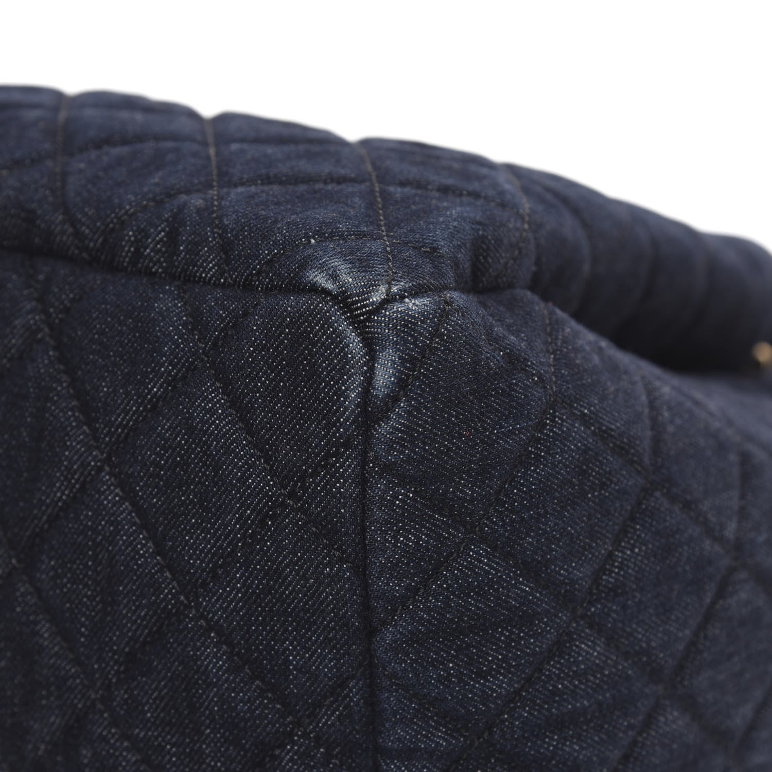 Chanel Washed Denim Quilted Large Urban Spirit Drawstring Bag Dark Blue 10 of 11