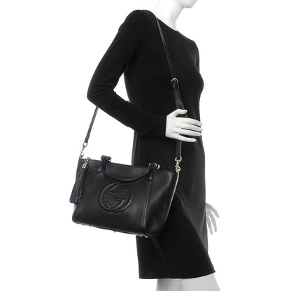 Gucci Pebbled Calfskin Small Soho Top Handle Bag Black 2 of 9