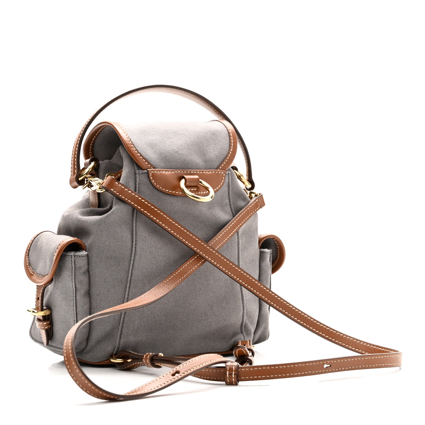 Canapa Soft Calfskin Mini Backpack Aluminum Brandy