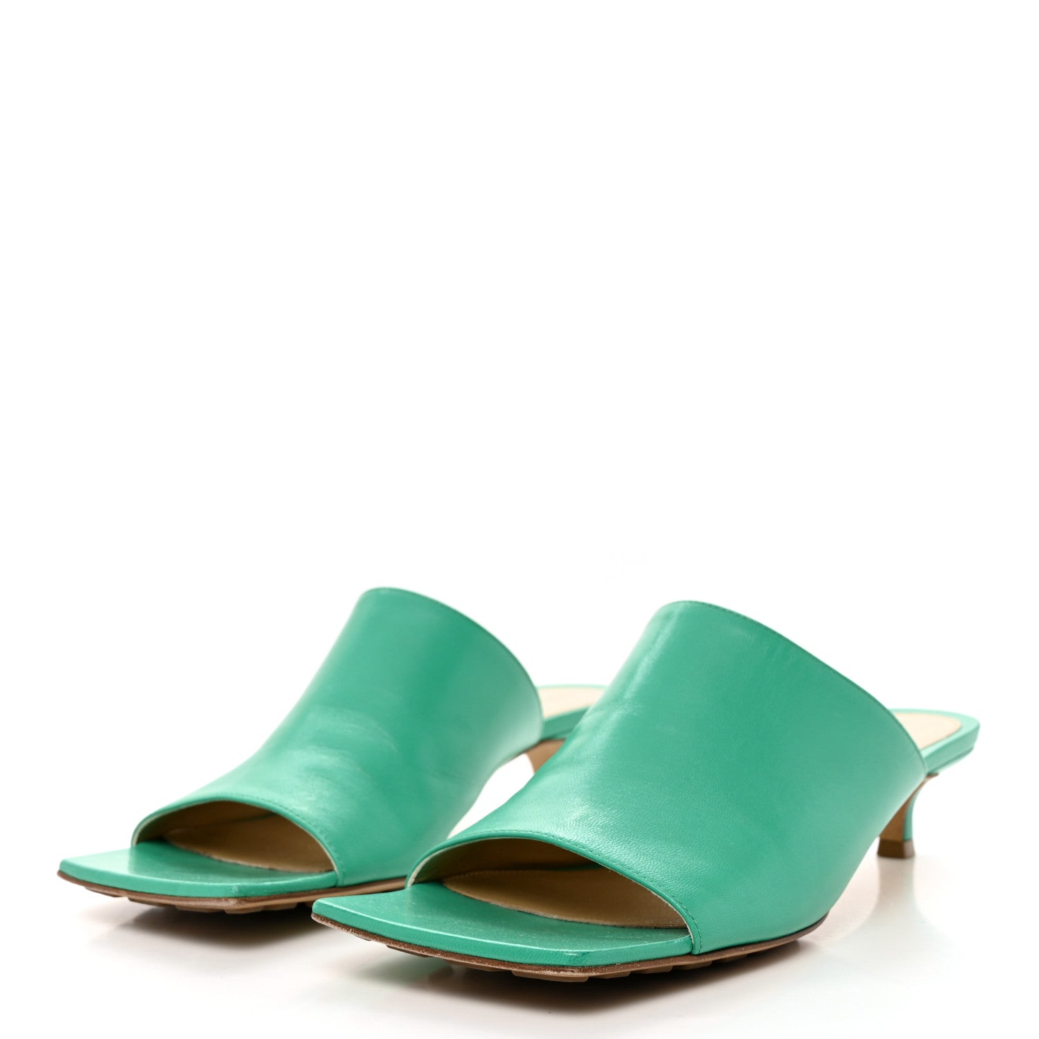 Bottega Veneta Nappa Stretch Mule Sandals 37 Acid Turquoise 3 of 10