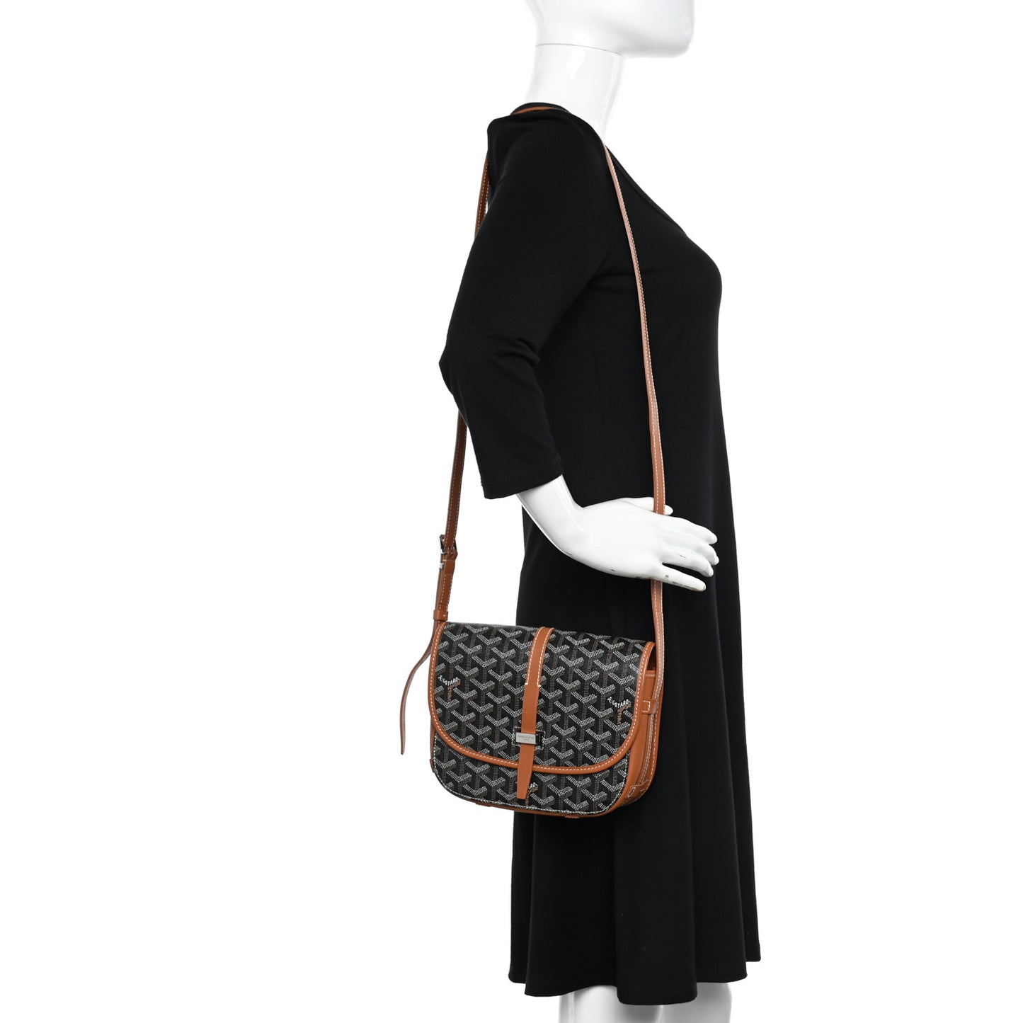 Goyardine Belvedere II PM Messenger Bag Black Gold