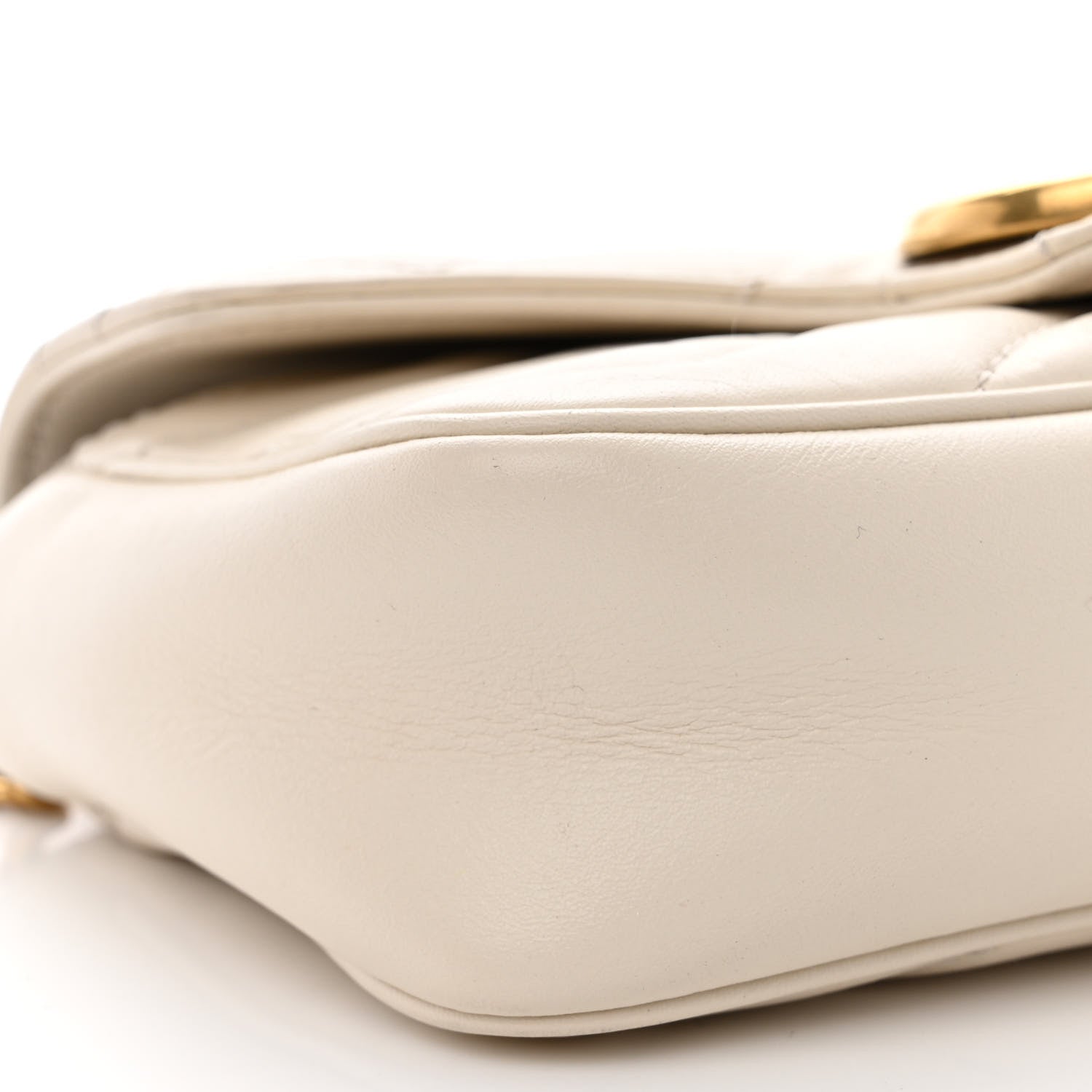 Gucci Calfskin Matelasse Super Mini GG Marmont Shoulder Bag White 9 of 12