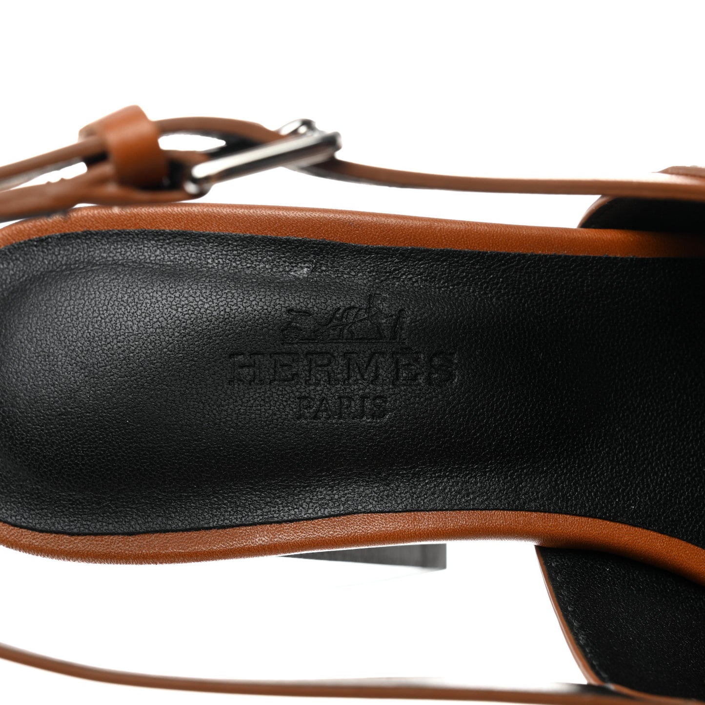 Calfskin Elbe 60 Sandals 35 Marron Glaise
