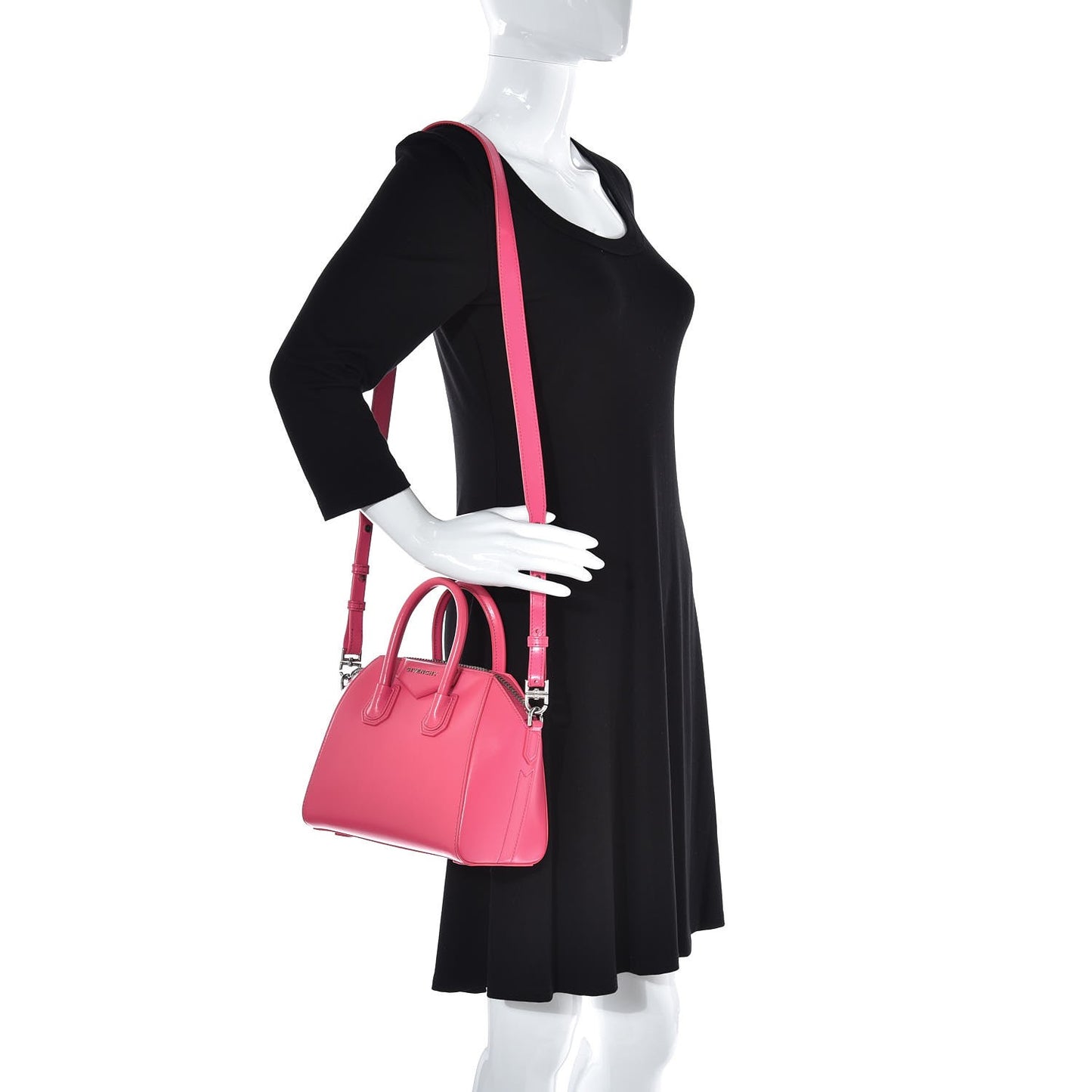Shiny Lord Calfskin Mini Antigona Shocking Pink