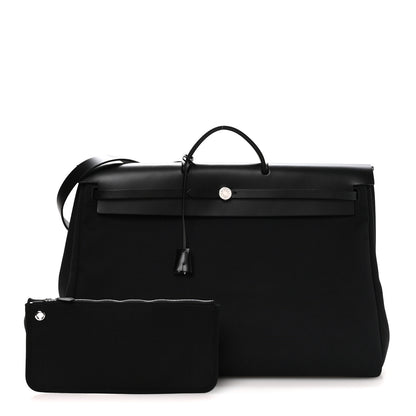 Hermes Military Toile Vache Hunter Herbag Cabin Zip Retourne 50 Black 2 of 10