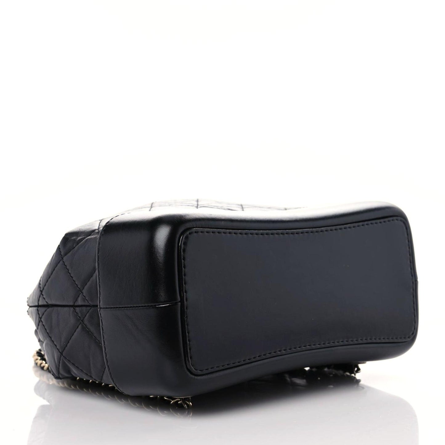 Aged Calfskin Quilted Small Gabrielle Backpack Black