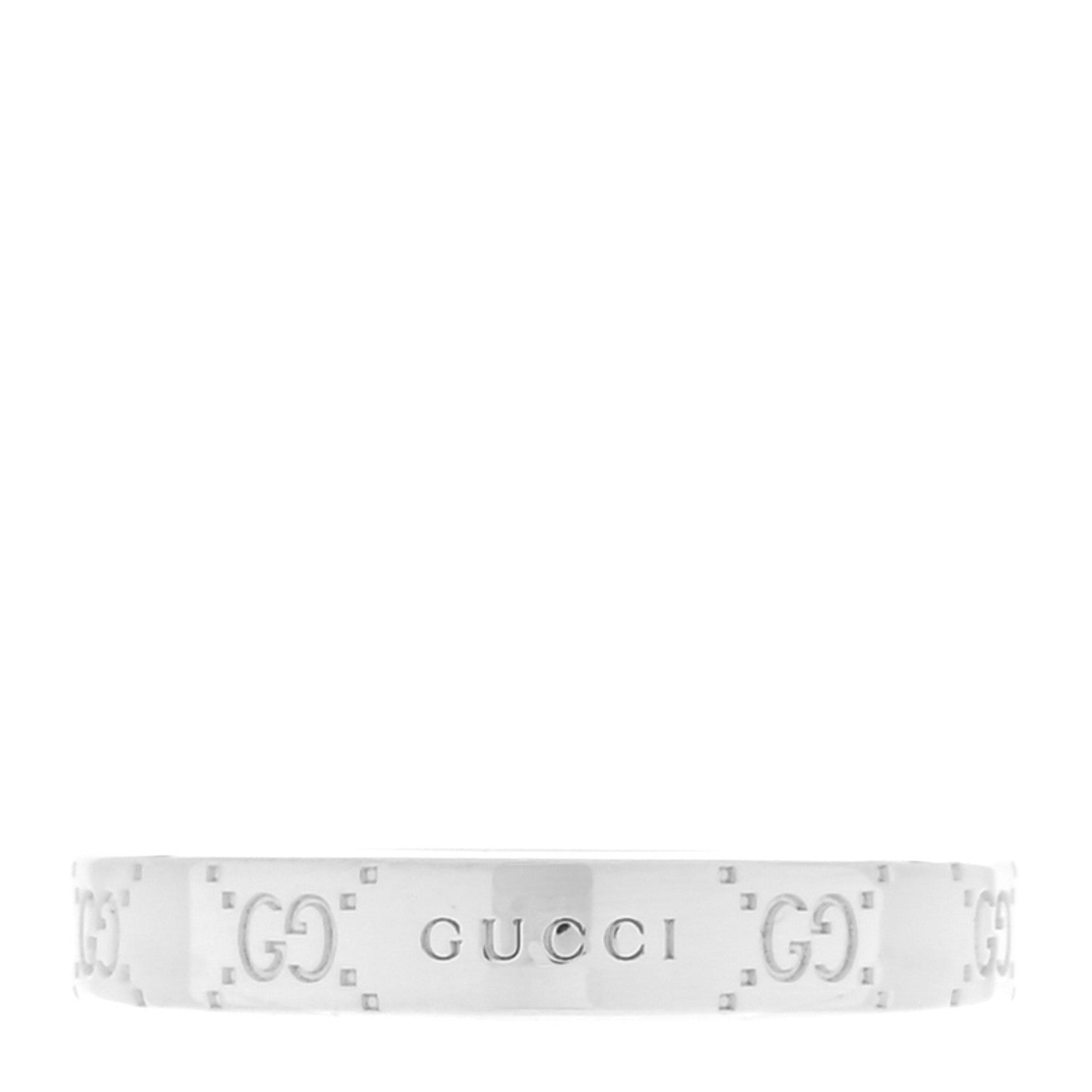 Gucci Sterling Silver Signature GG Narrow Band Ring 58 8.25 1 of 6