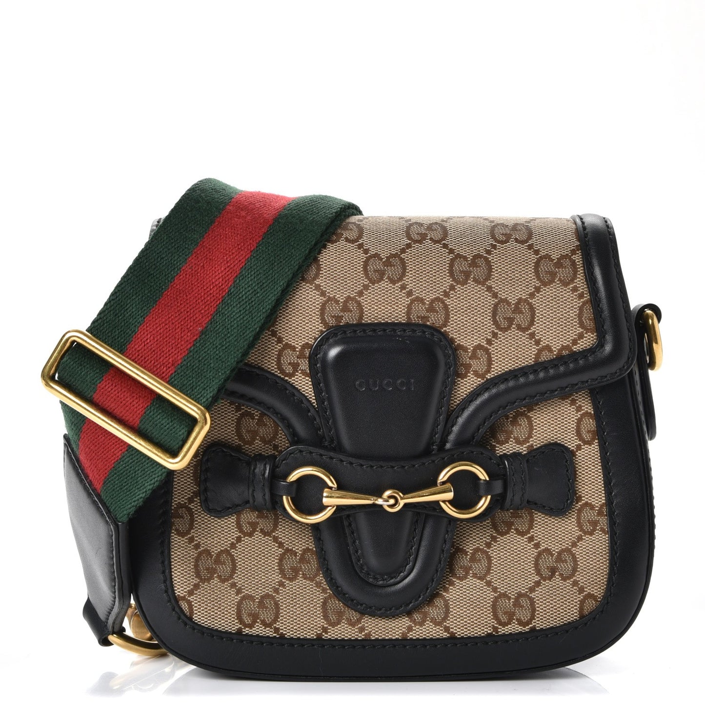 Monogram Small Lady Web Shoulder Bag Beige Black