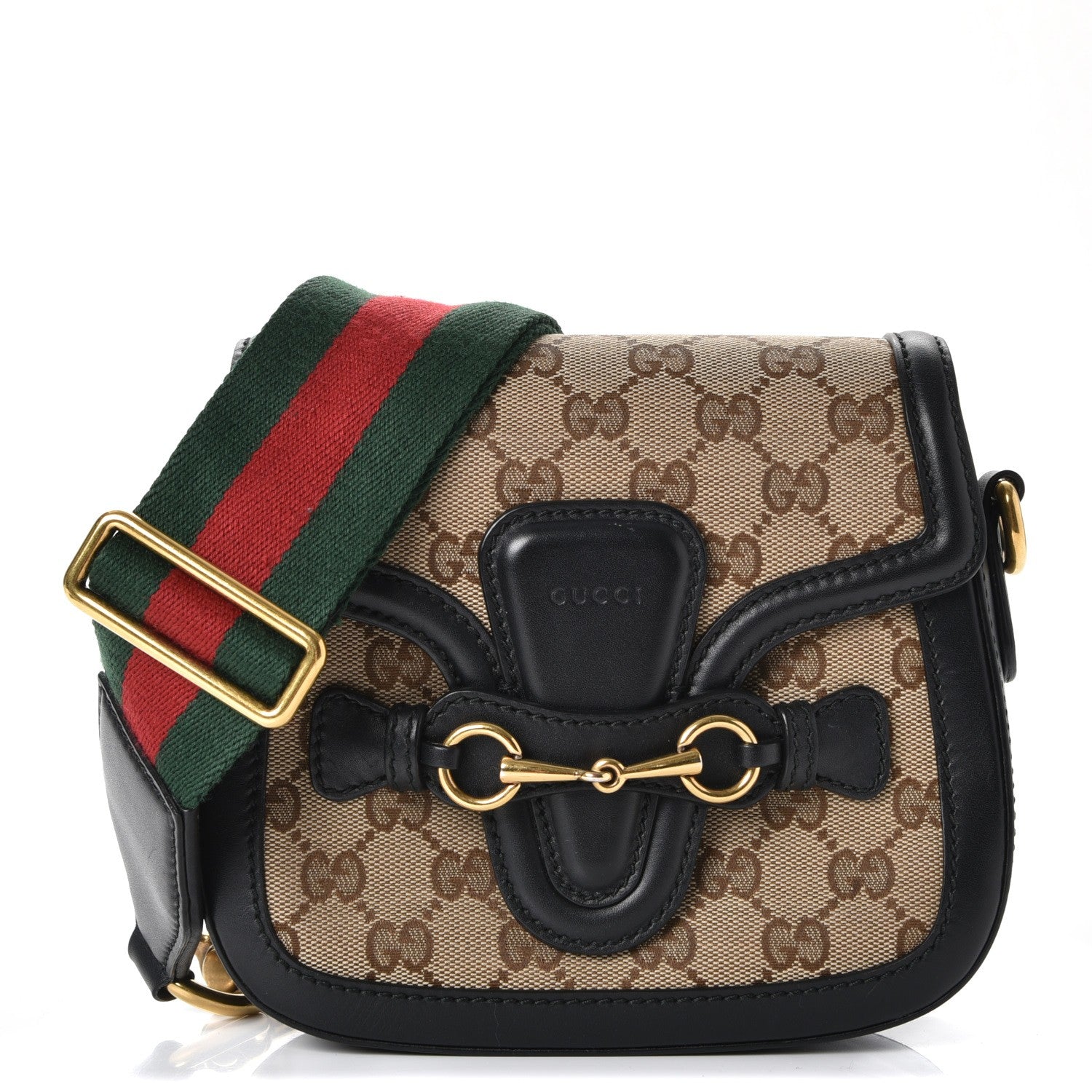 Gucci Monogram Small Lady Web Shoulder Bag Beige Black 1 of 9