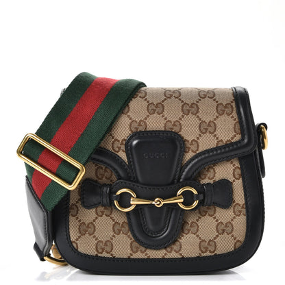 Gucci Monogram Small Lady Web Shoulder Bag Beige Black 1 of 9
