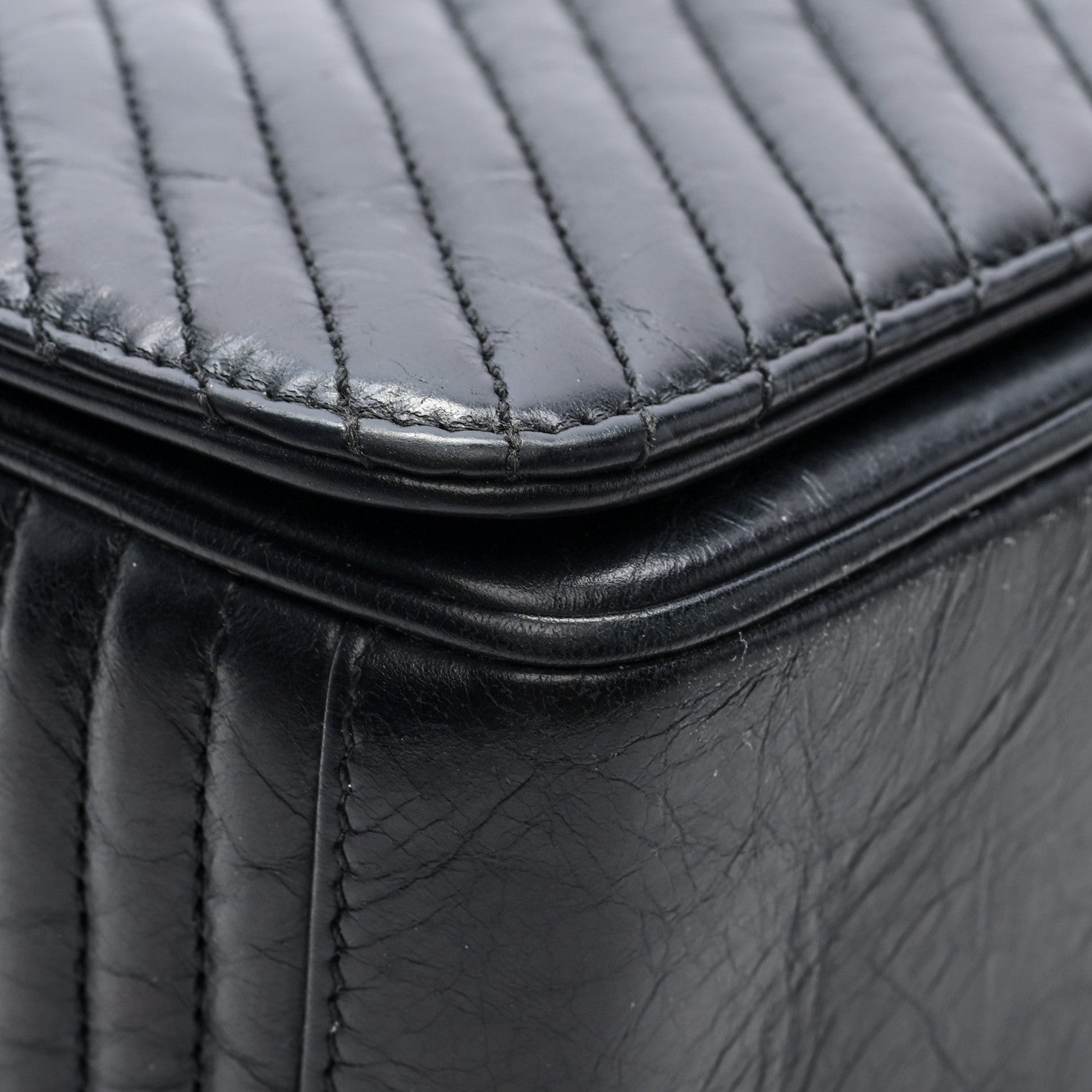 Chanel Glazed Calfskin Quilted Large Coco Boy Flap Black 9 of 10