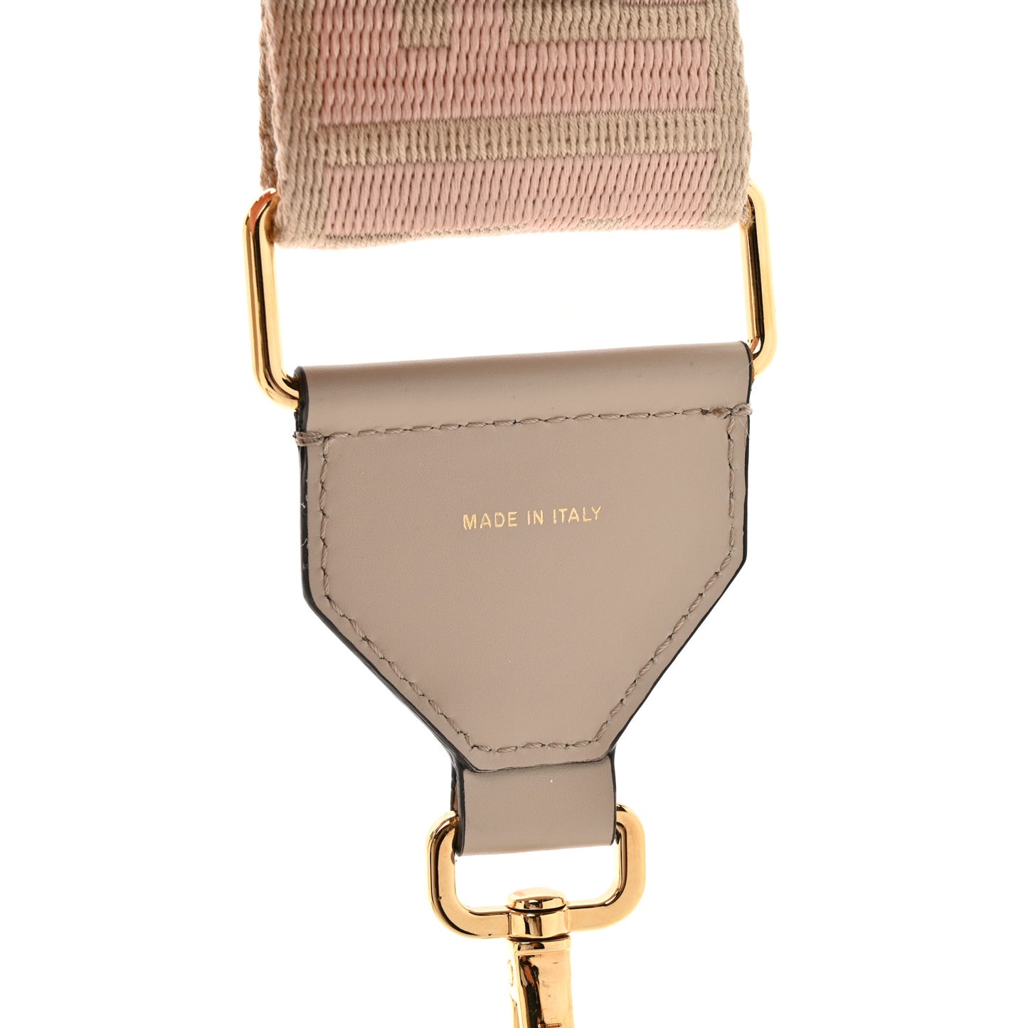 Jacquard Ribbon Vitello King FF Bi-Color Intreccio Adjustable Strap You Beige Pink