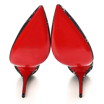 Christian Louboutin Toile So Kate 120 Splash Pumps 36 Black Red White 7 of 8
