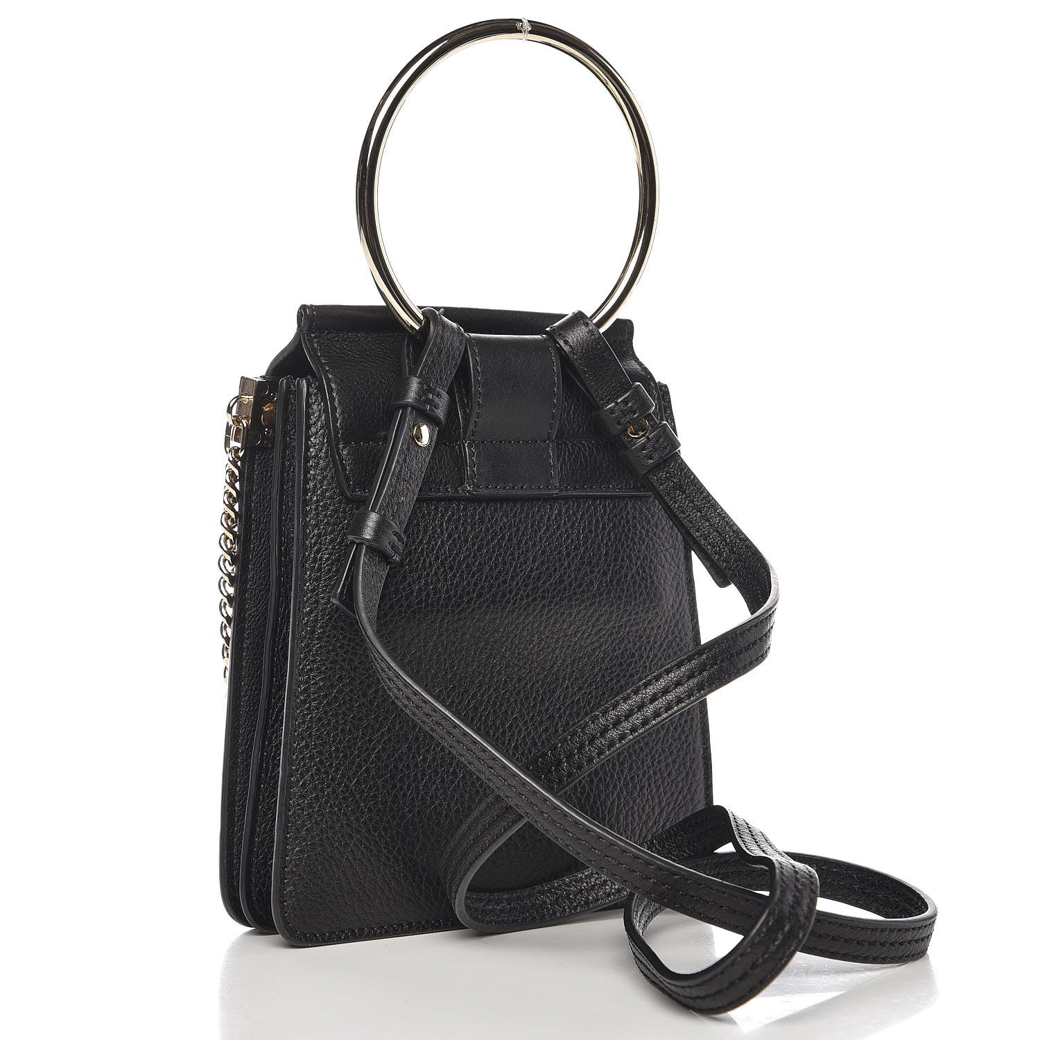Chloe Velvet Calfskin Star Mini Faye Bracelet Bag Black 3 of 6