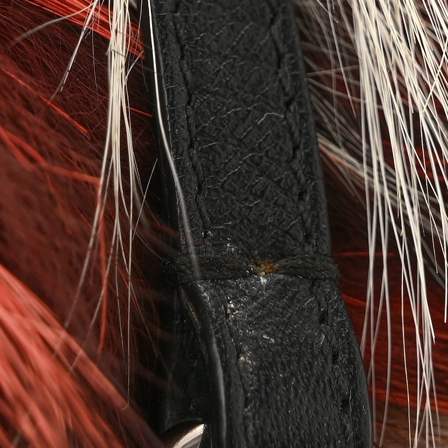 Fendi Mink Fox Rabbit Fur Juju Monster Bag Bug Charm Dark Red 4 of 5