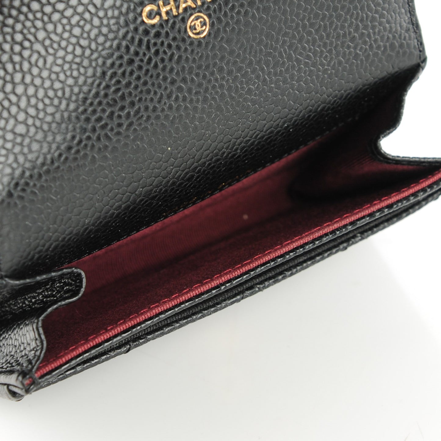 Caviar Quilted Card Holder Black