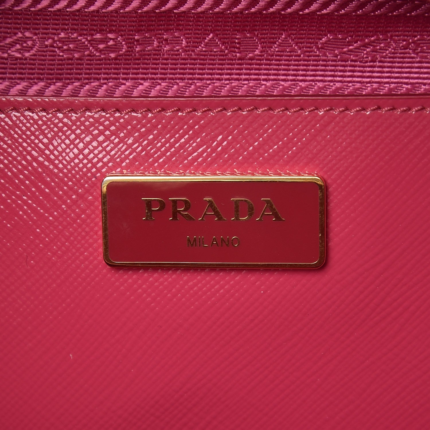 Prada Saffiano Vernice Medium Promenade Tote Peonia 7 of 10