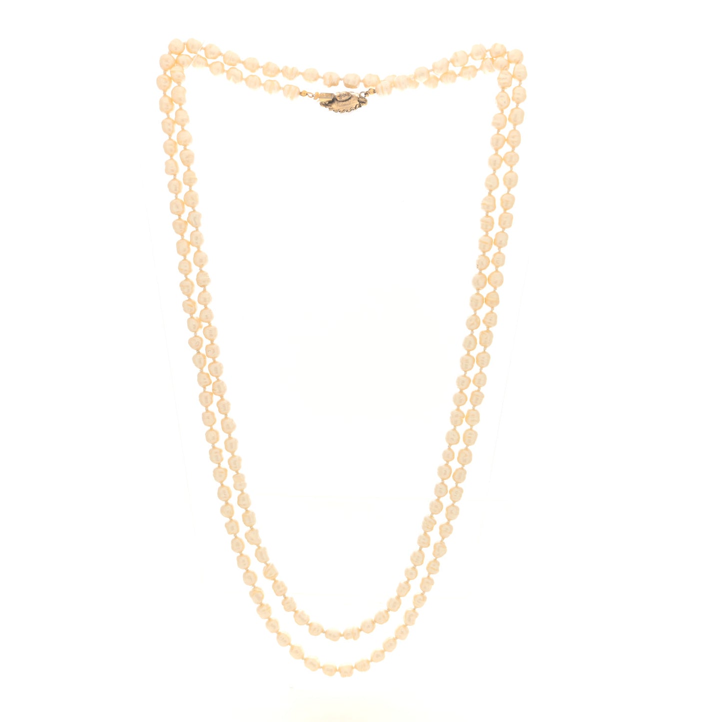 Pearl Long Necklace Gold